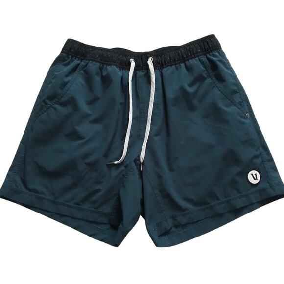 Vuori Men's Kore Shorts Small Teal Recycled Polyester Drawstring - Picture 1 of 5